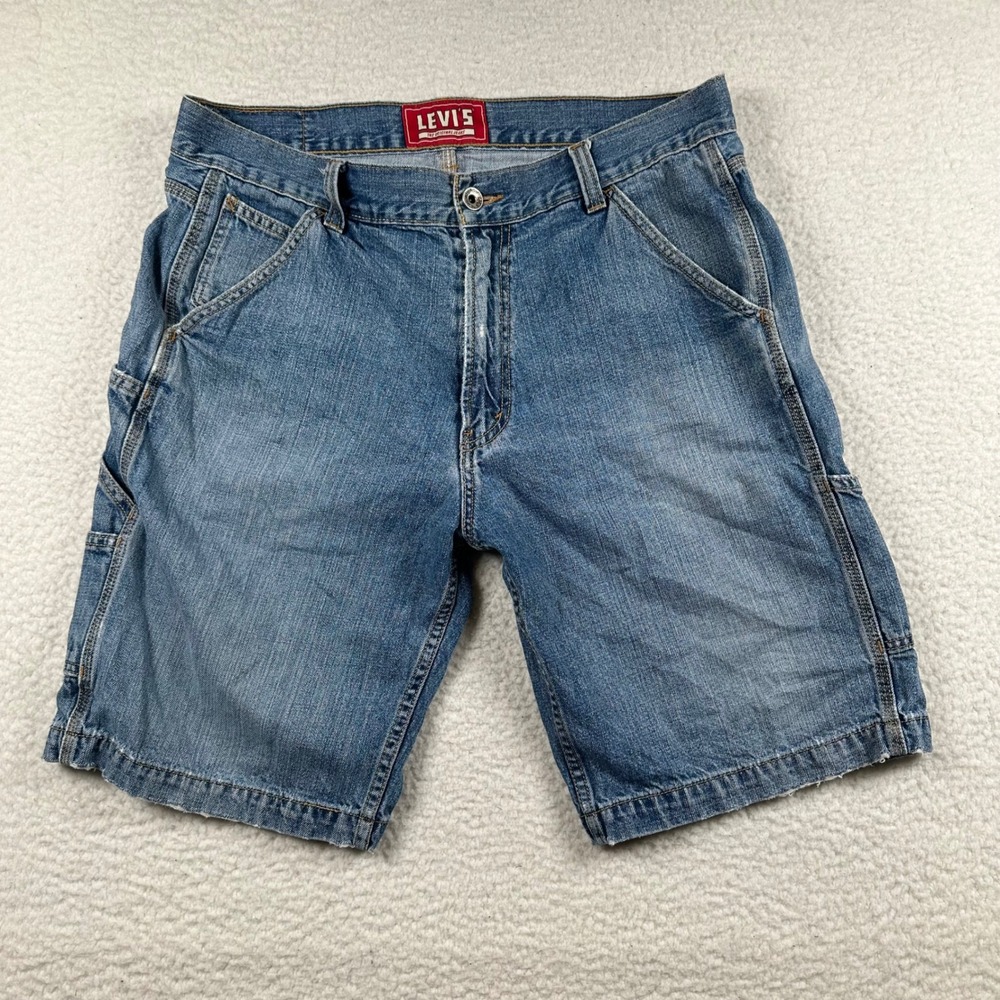 Levis Carpenter Denim Shorts Men Utility Workwear W36 Blue Skater Streetwear Y2K